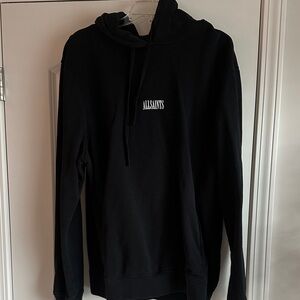 All Saints Black Hoodie with White Logo